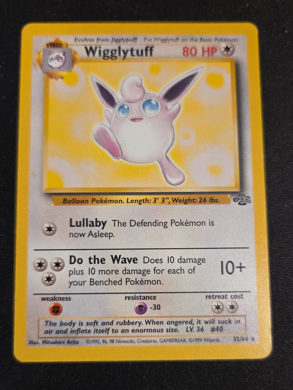 Pokemon Jungle Set 1999 WIGGLYTUFF Rare Trading Card (32/64)